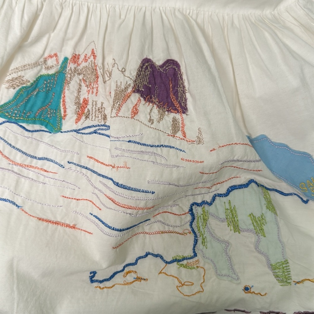 HOLDING HORSES White Embroidered Peasant Blouse with Gray Trim - Picture 12 of 16